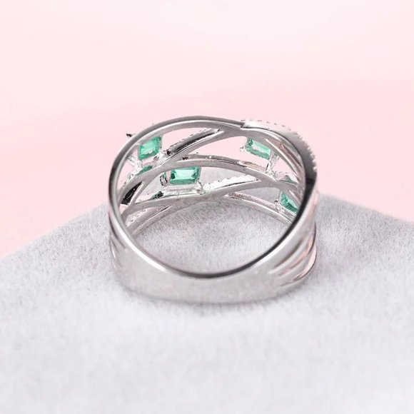 🎀Fashion Cross Multi Layer Romantic Gems Zircon Rings for Women, EVGG1300 - Picture 5 of 6